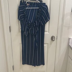 navy and white Love Tree shirt and pants set